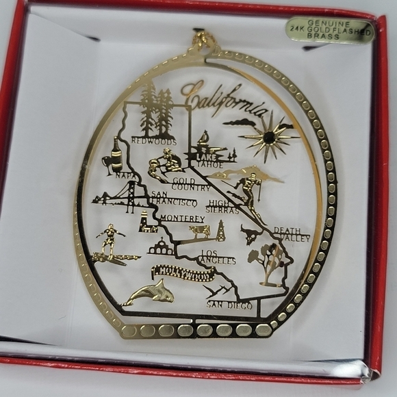 NIB CALIFORNIA Cities‎  24K Gold Finish Brass Ornament - Picture 3 of 4